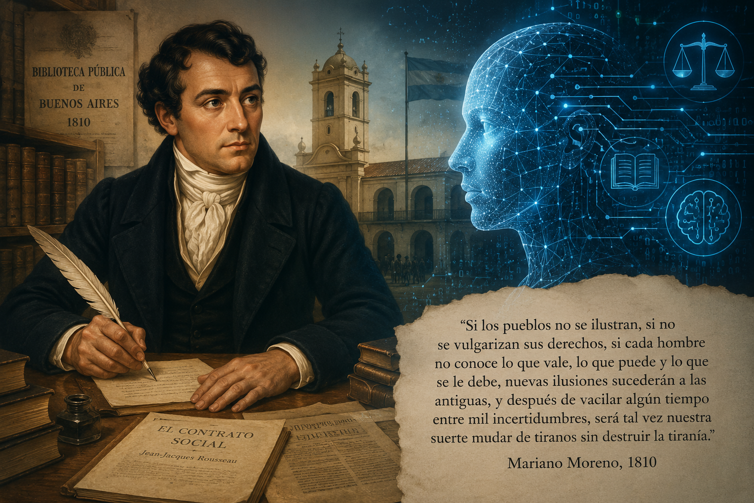 ¿Mudamos de tiranos? La advertencia de Mariano Moreno en la era de la inteligencia artificial